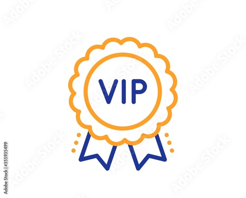 Vip award line icon. Very important person medal sign. Member club privilege symbol. Colorful thin line outline concept. Linear style vip award icon. Editable stroke. Vector