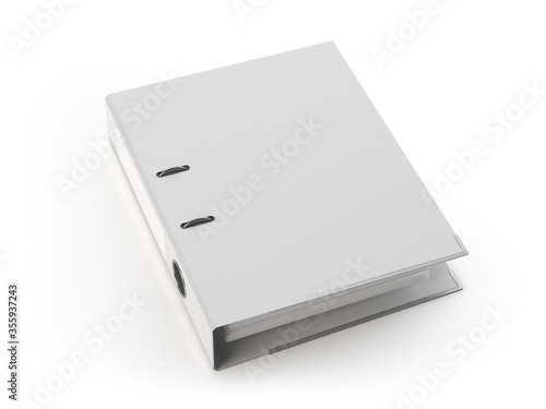 Blank ring binder isolated on white background, 3d illustration