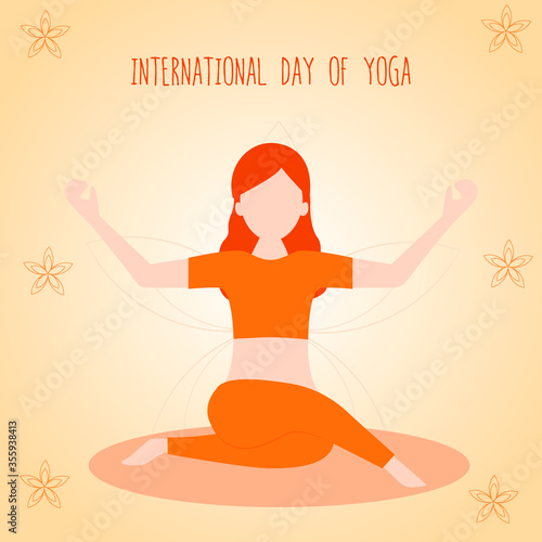 international day of yoga vector june 21