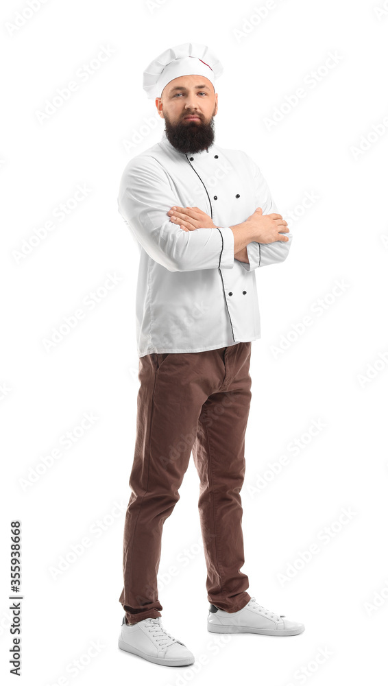 Handsome male chef on white background Handsome male chef on white background