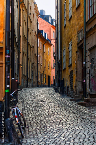 narrow street in warsaw