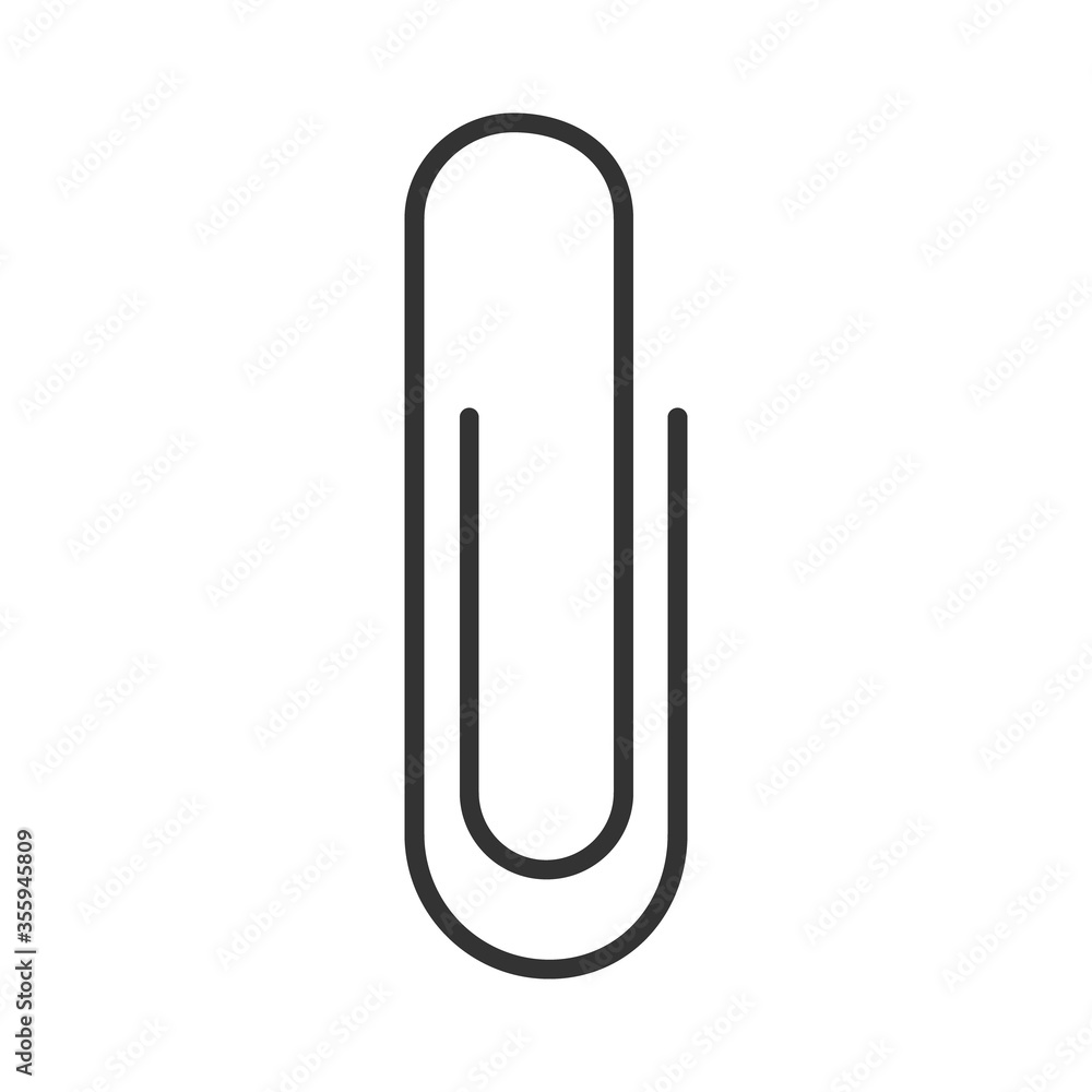 Black paper clip icon isolated on white background. Black paper clip icon isolated on white background.
