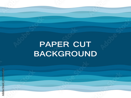 Paper cut blue abstract background. Vector illustration for advertising, site, branding, invitations, presentations, banners and flyers.