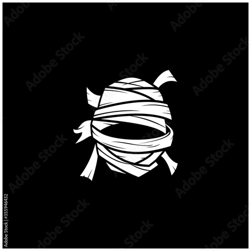 a white head of mummy logo with modern style