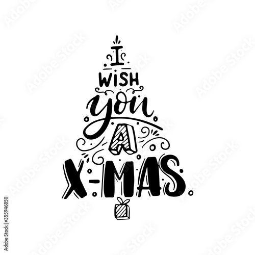 Holiday calligraphy - Christmas design element. Vector clipart