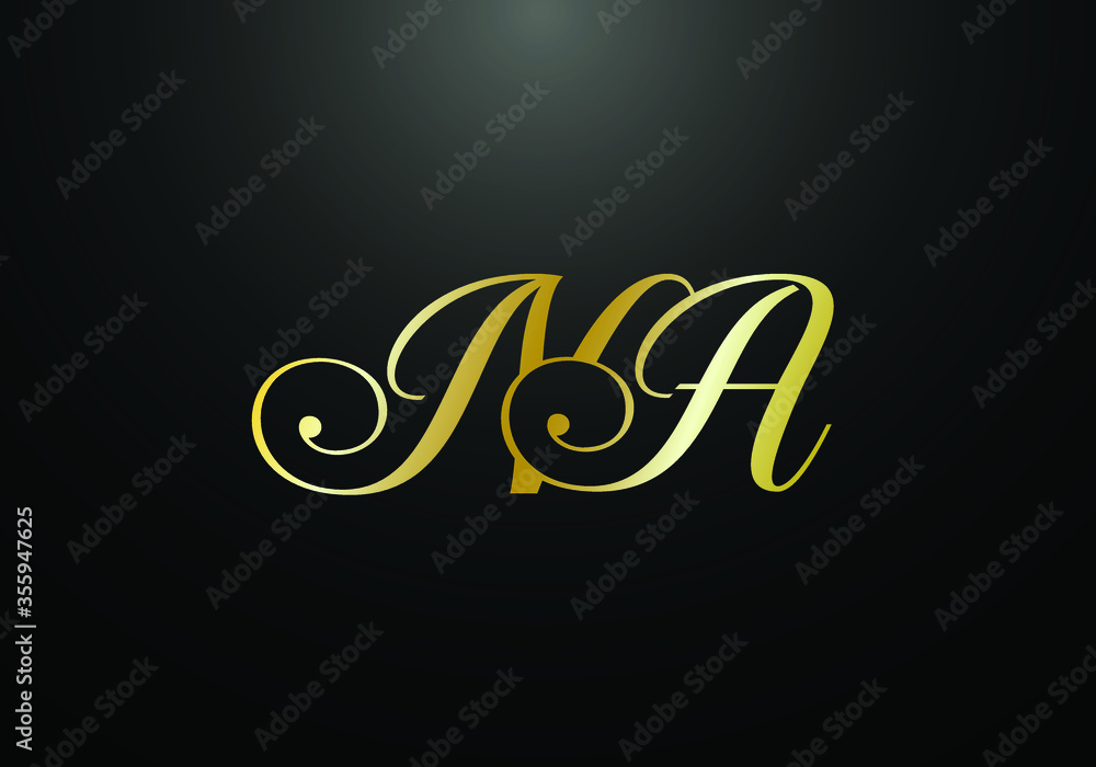 Obraz premium Initial Monogram Letter N A Logo Design Vector Template. N A Letter Logo Design 