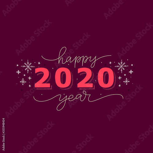 Happy 2020 new year set of card for your seasonal holidays flyers  greetings cards