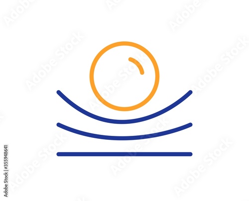 Elastic material line icon. Resilience or flexibility sign. Flexible pressure symbol. Colorful thin line outline concept. Linear style elastic material icon. Editable stroke. Vector