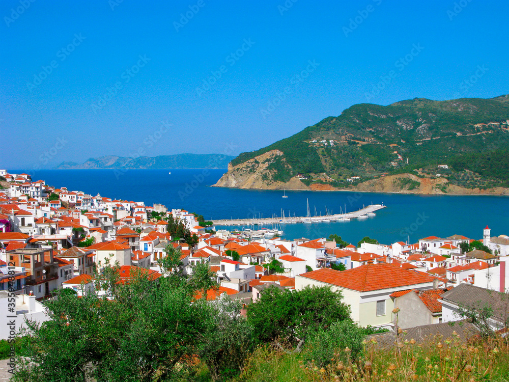 Greece, Skopelos island, Skopelos town and port