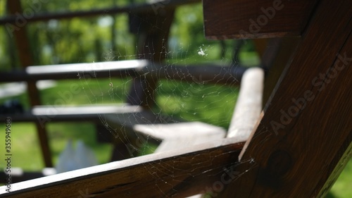 Spider web made on the children playground