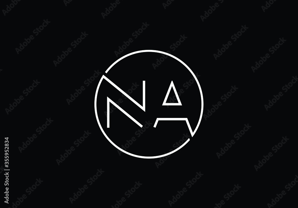 Initial Monogram Letter N A Logo Design Vector Template. N A Letter Logo Design Initial Monogram Letter N A Logo Design Vector Template. N A Letter Logo Design