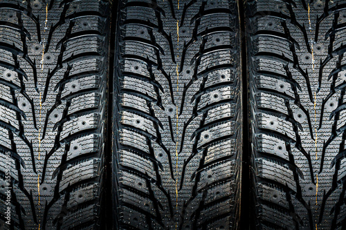 car tire on snow