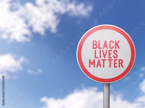Black lives matter - Road sign on blue sky background