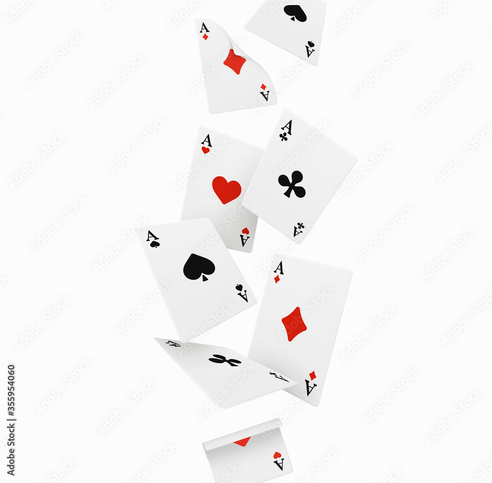Falling Playing Cards Set of four aces. Vector illustration Falling Playing Cards Set of four aces. Vector illustration