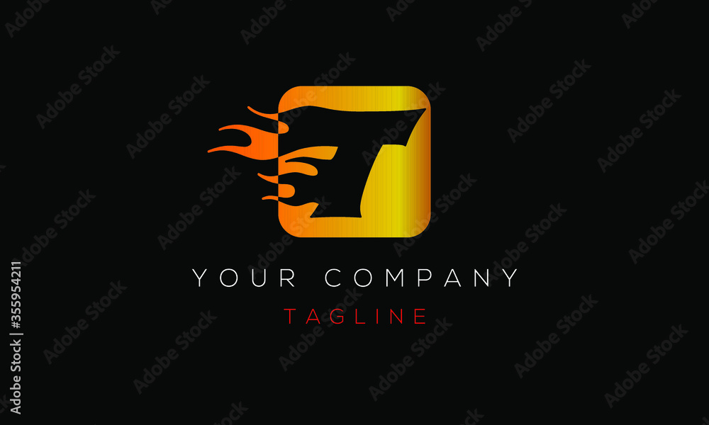 Letter T Logo Design, With Fire, Blaze, Flame Icon T Letter T Logo Design, With Fire, Blaze, Flame Icon T