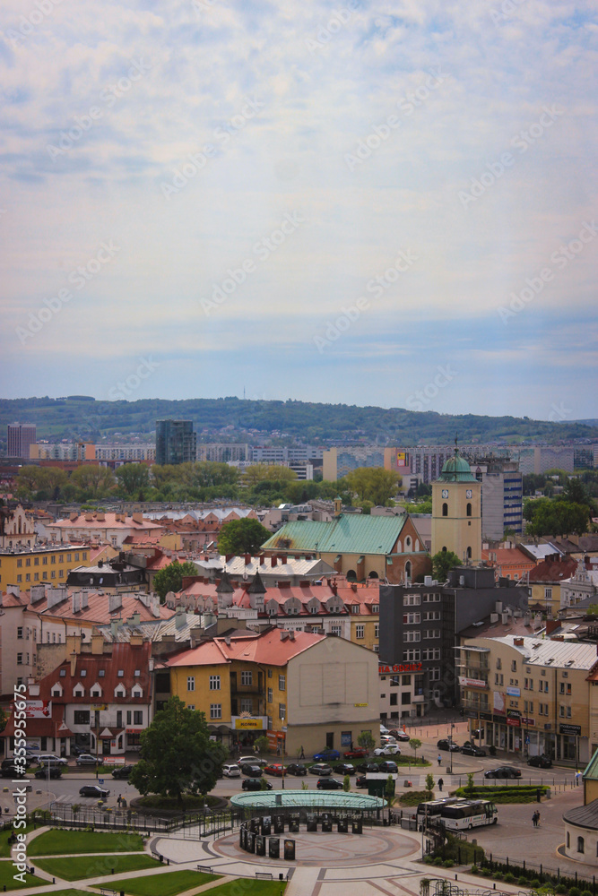 Rzeszów, Poland - 09 May 2015: Aerial view to the city of Rzeszow