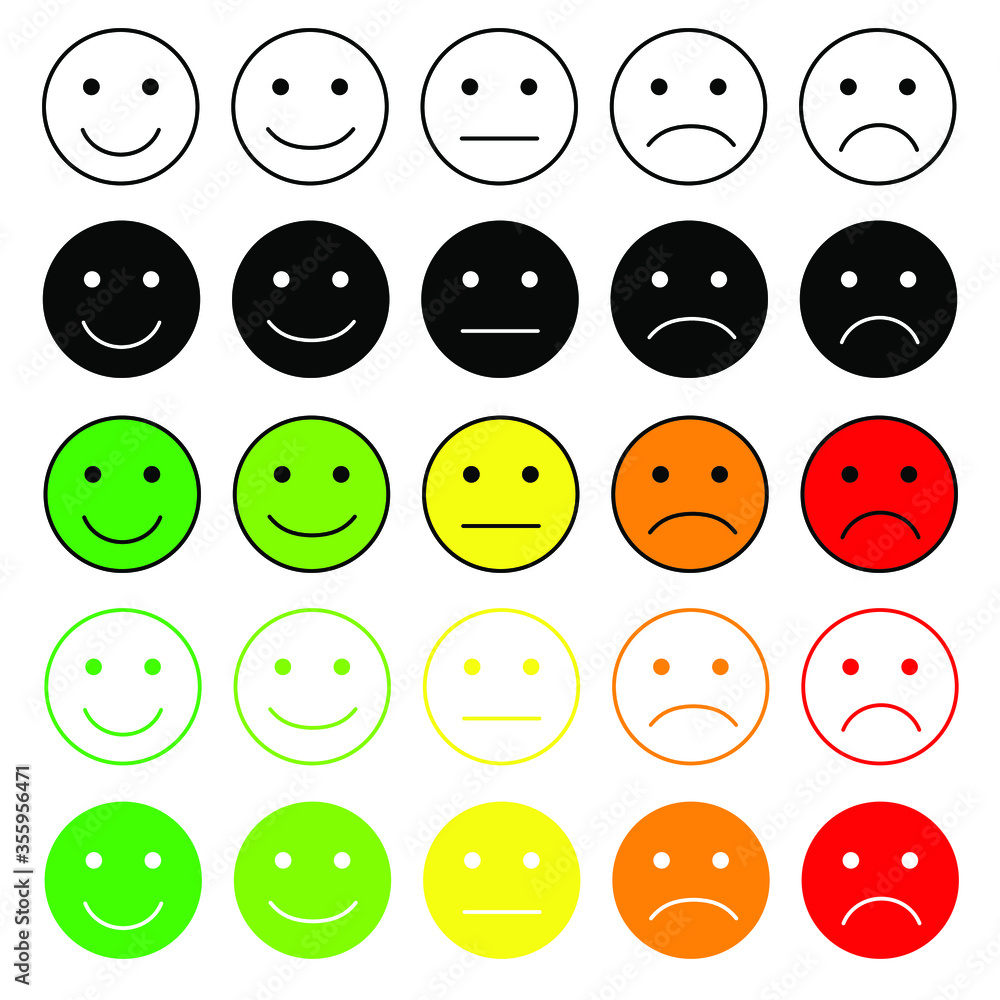 emoji, emotions feedback icons for web Stock Vector | Adobe Stock