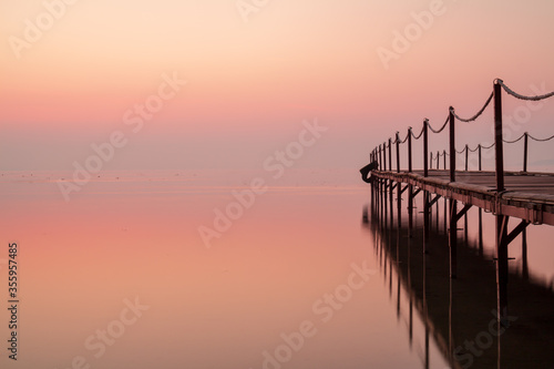 sunset on the pier photo