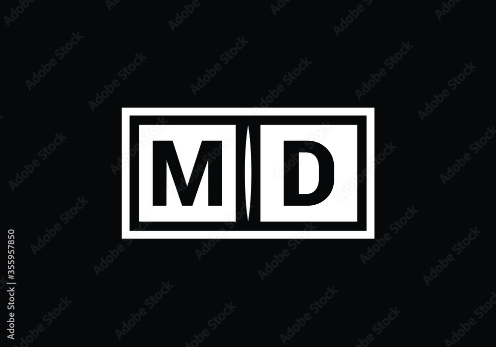 Fototapeta premium Initial Monogram Letter M D Logo Design Vector Template. M D Letter Logo Design 