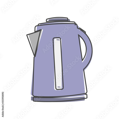 Vector icon of an electric kettle cartoon style on white isolated background.