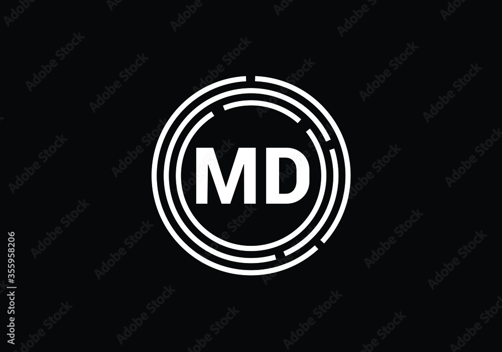 Initial Monogram Letter M D Logo Design Vector Template. M D Letter Logo Design Initial Monogram Letter M D Logo Design Vector Template. M D Letter Logo Design