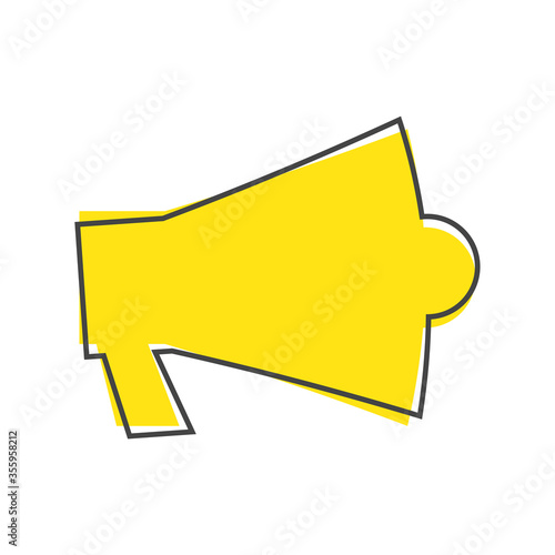 Vector icon megafon cartoon style on white isolated background.