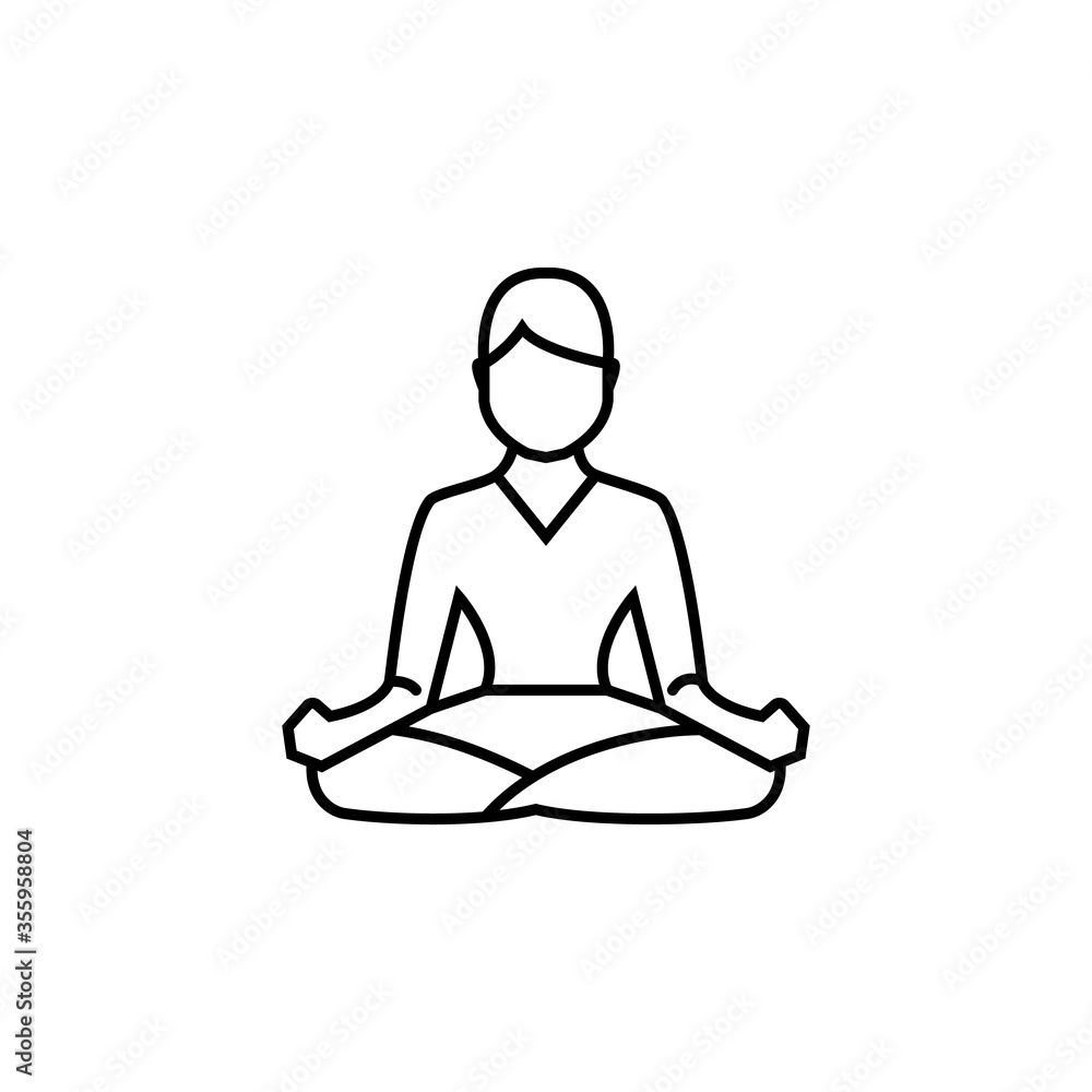 yoga, pose line illustration icon on white background yoga, pose line illustration icon on white background