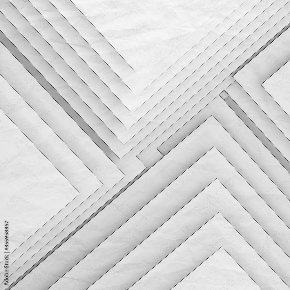 Obraz premium Abstract white background, geometric 3d pattern