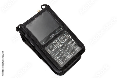 Satellite Systems, Satellite Finder. Device that controls the signal strength. Isolated on a white background. photo