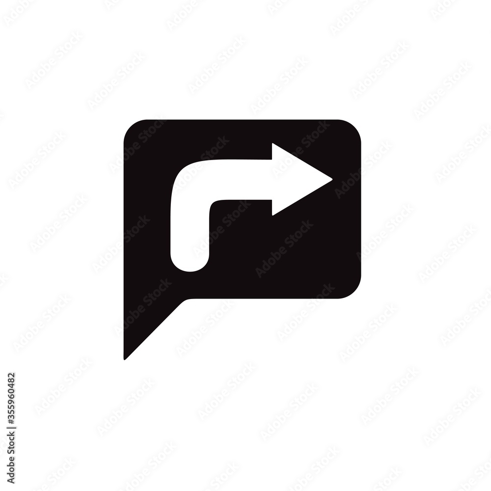 Speech bubble with right arrow icon. Share text message symbol for web and mobile UI design. Speech bubble with right arrow icon. Share text message symbol for web and mobile UI design.