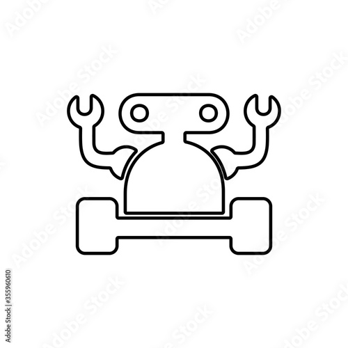 Robotics icon. Chat bot, customer service symbol for web and mobile UI design.