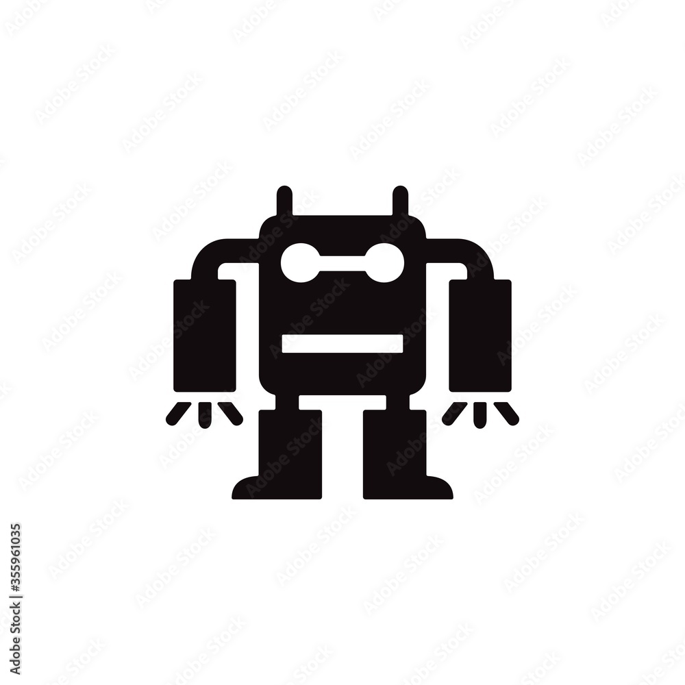 Robotics icon. Chat bot, customer service symbol for web and mobile UI design. Robotics icon. Chat bot, customer service symbol for web and mobile UI design.