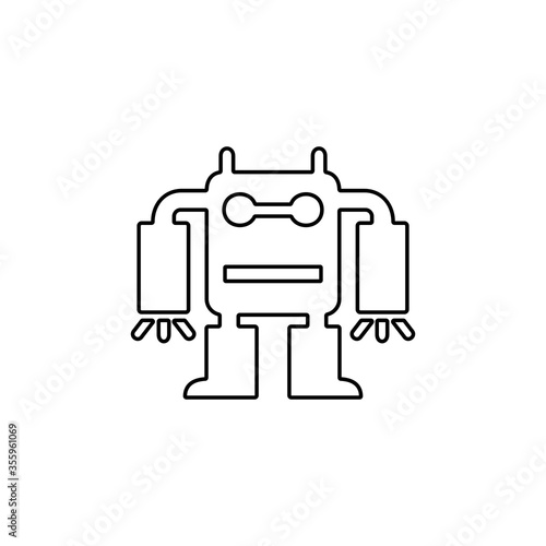 Robotics icon. Chat bot, customer service symbol for web and mobile UI design.