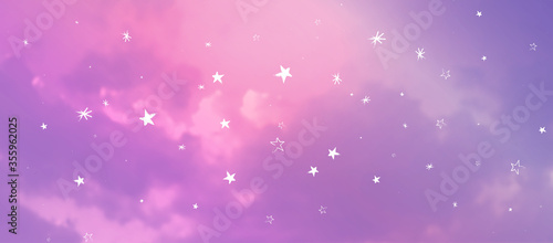 Contemporary Abstract Gradient Sky Background with Naive Stars