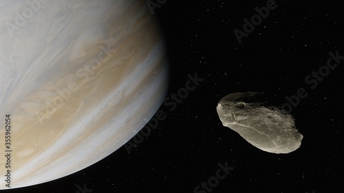 dwarf satellite of jupiter 3d render photo