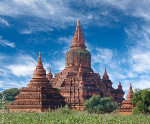 Ancient buddhist pagoda in Bagan archaeological zone  Mandalay Division  Myanmar