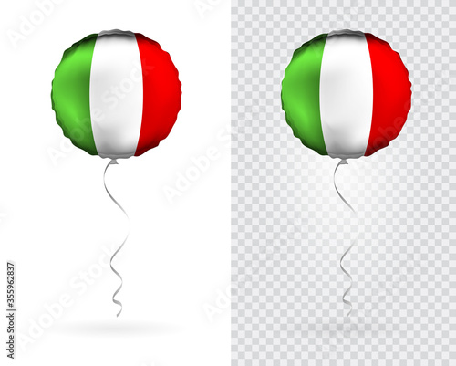 Balloons in Vector Green White Red as Italy National Flag