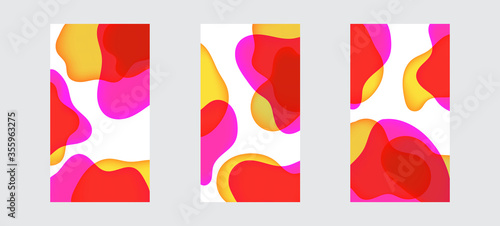 Set of Jelly Fluid Lava Lamp Dynamic Wallpaper for Devices. Trendy Design Graphics Used for Background Screen.