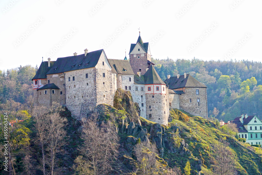 View of Loket castle near Karlovy Vary. Czech Republic.