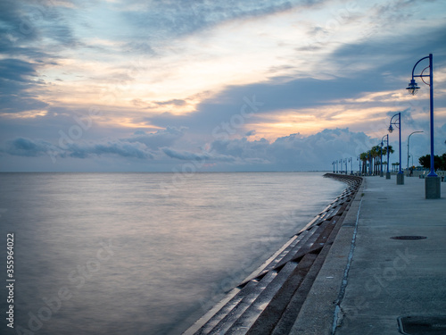 Lakefront Pier at Lake Pontchartrain in New Orleans, Louisiana at Sunrise