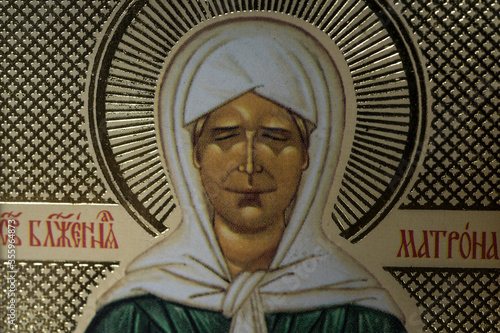 Orthodox icon of the Holy Blessed Matrona. photo