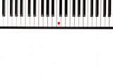 white and black piano keys, a small red heart on one of the keys, musical background, concept of love, music, favorite melody