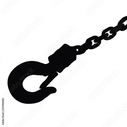Lifting hook on a chain.