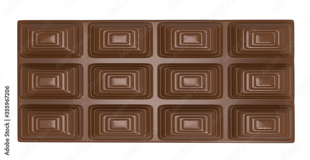 Milk tablet chocolate on white back background - 3D Rendering Milk tablet chocolate on white back background - 3D Rendering