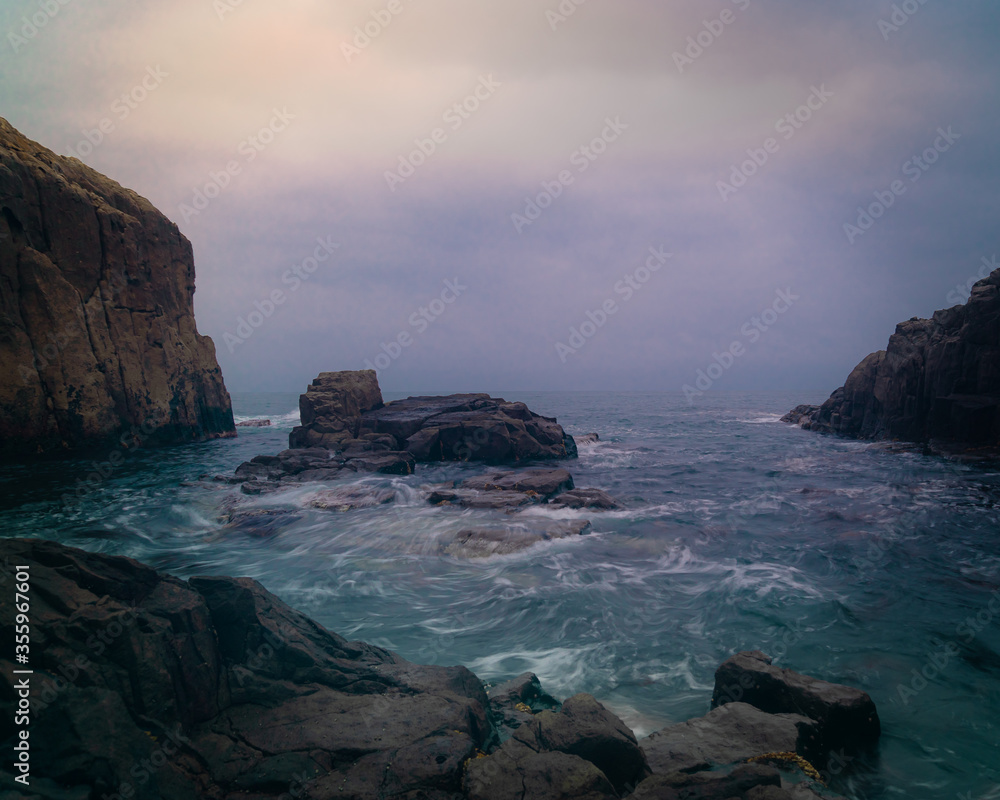 Dramatic sea and rocks