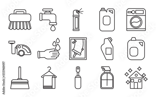 cleansing and desinfecting set icons