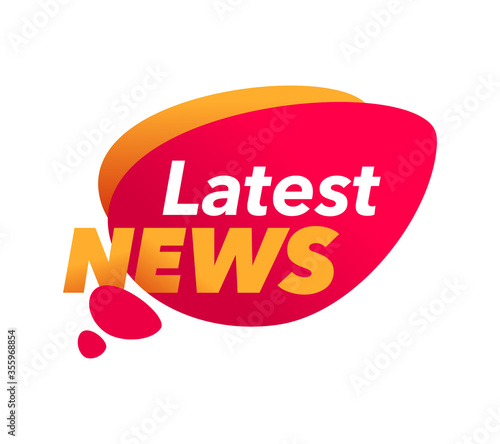 Lates News headline message icon in dialog bubble form - isolated vector news anouncement sticker photo