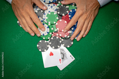 poker card player gambling casino chips