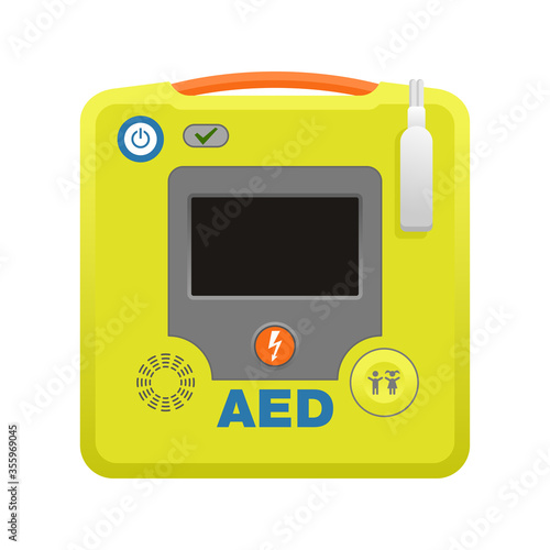 Automated external defibrillator AED icon -  isolated vector medical equipment