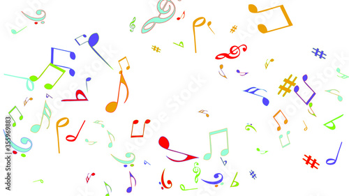 Musical Signs. Modern Background with Notes. Vector Element for Musical Poster, Banner, Advertising, Card. Minimalistic Simple Background. 